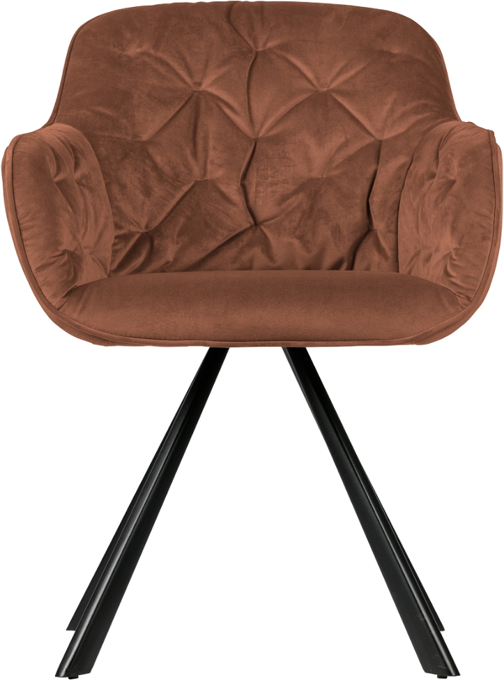 Spisebordsstol Med Armlæn Woood Exclusive Elaine Hindbær Fløjl Sort Metalramme H80 5xb59xd59 Cm Op Til 120 Kg