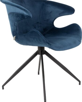 Spisebordsstol Med Armlæn Zuiver Mia Antracit Stof Sort Stålstel H78 5ã B63ã D62 Cm