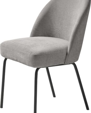 Spisebordsstol Nordique Design Creston   Grå Chenille   Sort Metalramme   Komfortabel Minimalisme  Fsc-certificeret
