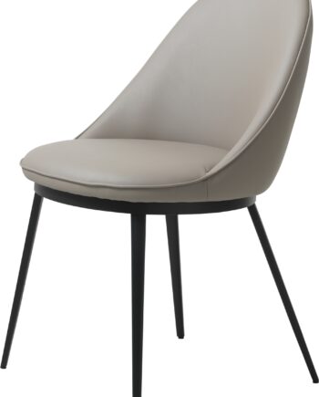 Spisebordsstol Nordique Design Gain Taupe Kunstlæder Og Sorte Metalben