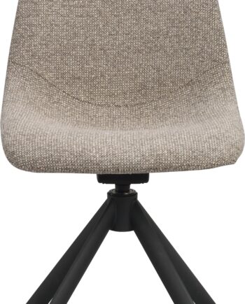 Spisebordsstol Rowico Dunmore Ergonomisk 360 Drejelig Polstret Abby 440   Mørk Beige Med Sort Metalramme