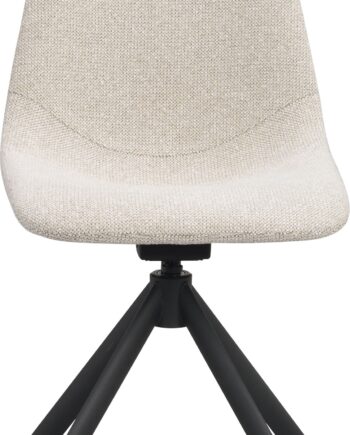 Spisebordsstol Rowico Dunmore  -pak Lysebeige Polyester Med Sorte Metalben