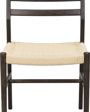 Spisebordsstol Rowico Harlan Tidløst Retro-design   Lakeret Egetræ Med Flettet Papirgarn Brun Lys Beige