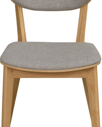 Spisebordsstol Rowico Kato  -pak   Nordisk Design   Fsc-eg Og Lysegråt Stof  Formbøjet Ryg Og Sæde Med Polstring For Ergonomisk Komfort