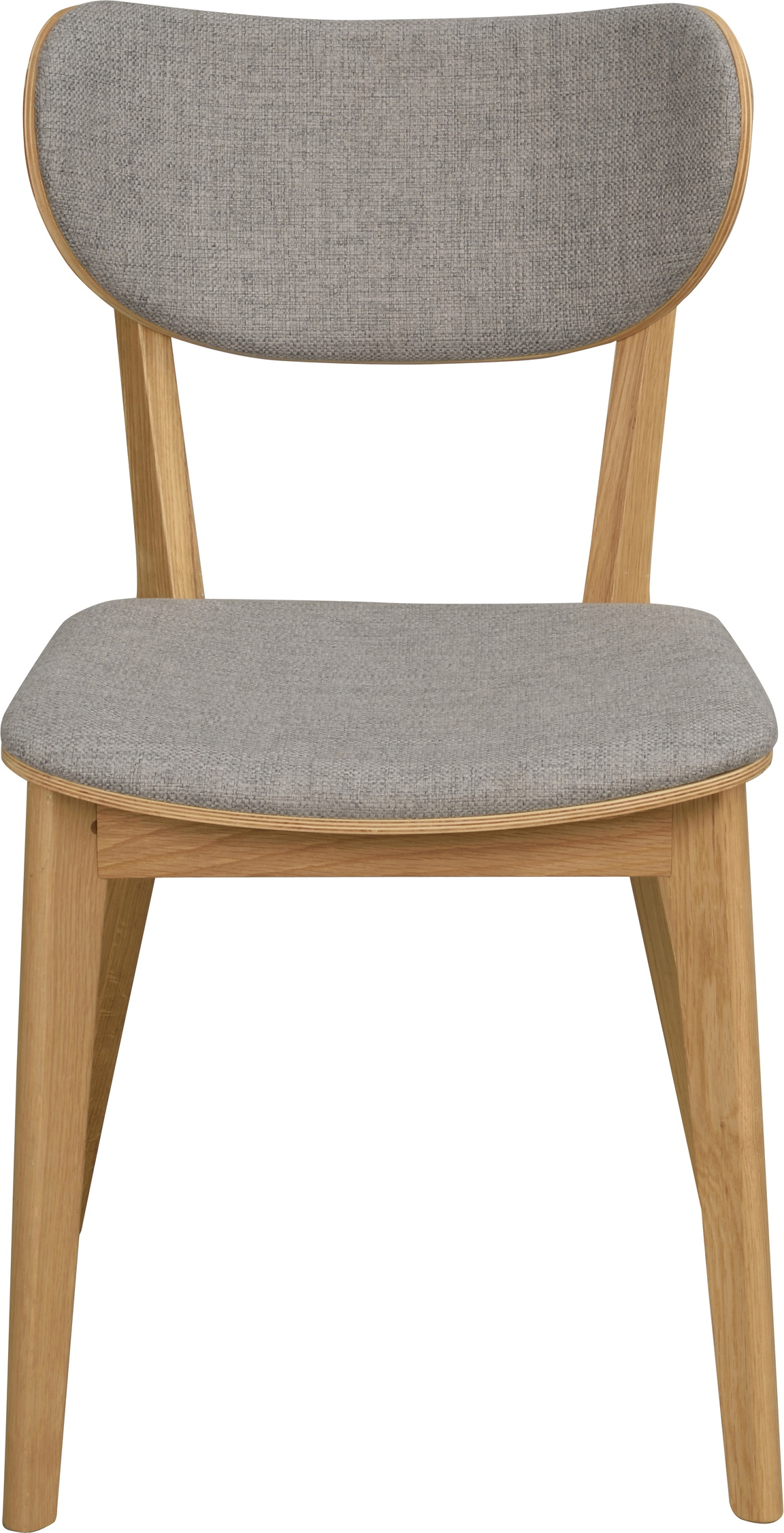 Spisebordsstol Rowico Kato  -pak   Nordisk Design   Fsc-eg Og Lysegråt Stof  Formbøjet Ryg Og Sæde Med Polstring For Ergonomisk Komfort