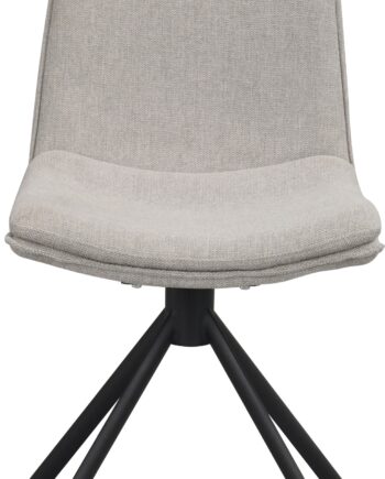 Spisebordsstol Rowico Lowell Grå Polstret   100  Polypropylenstof Med Drejefunktion Og Pulverlakeret Metalstel H86xb46xd58 Cm