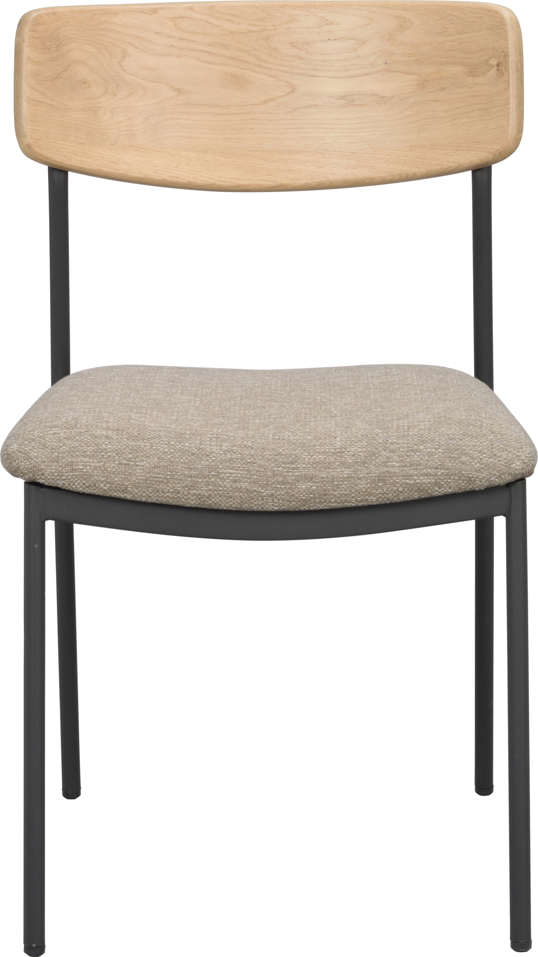 Spisebordsstol Rowico Maymont Stabelbar H83xb50xd53 Cm   Massivt Egetræ  Sort Stål  Mørk Beige Polypropylen
