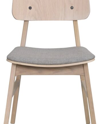 Spisebordsstol Rowico Nagano Spisestuestol Hvidvasket Massiv Egetræ Lysegrå Polster 100  Polyester Fsc-certificeret