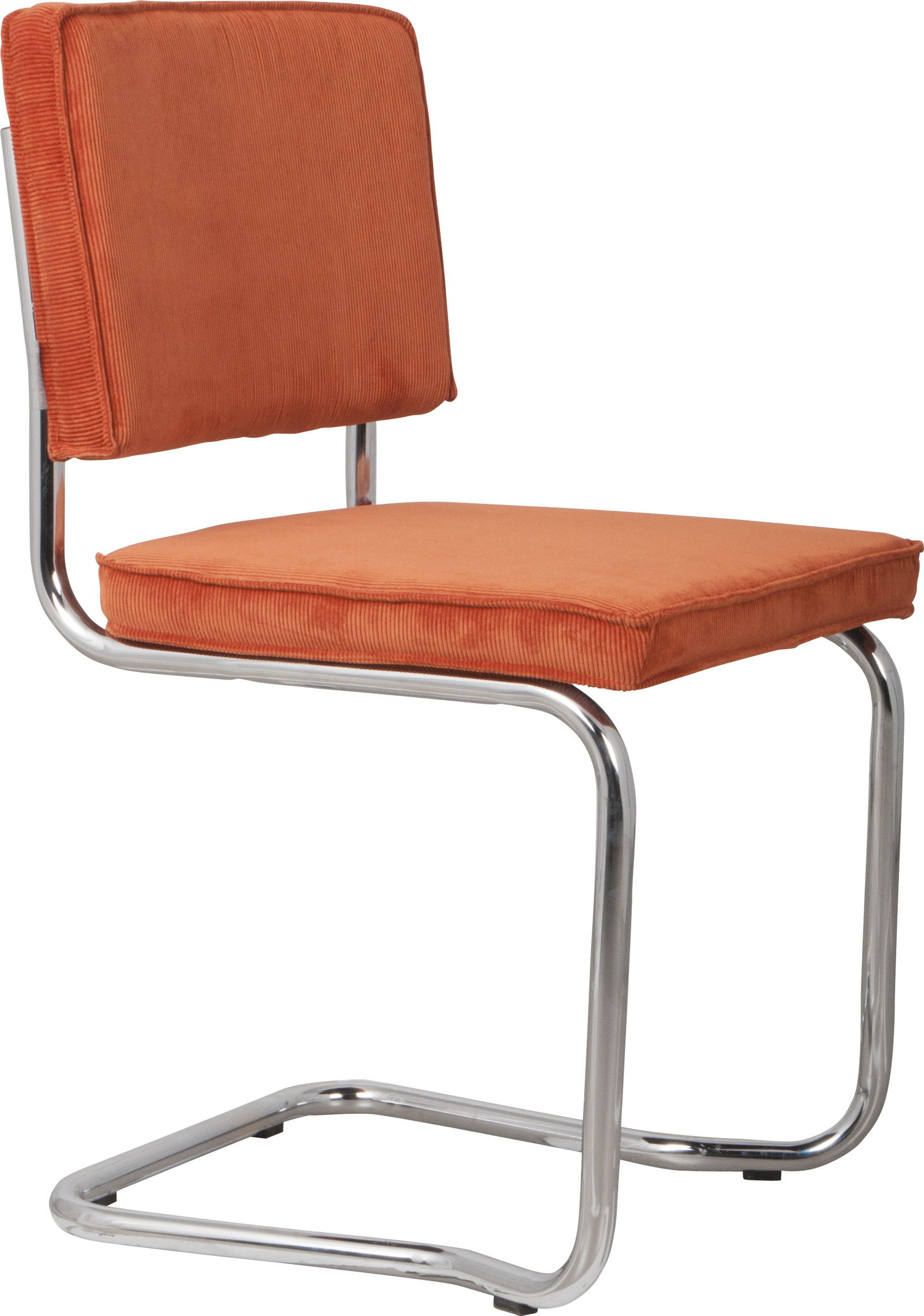 Spisebordsstol Spisestuestol Zuiver Ridge Rødlige Brun Nylon Polyesterbetræk   Kromstel H85xb48xd50 Cm