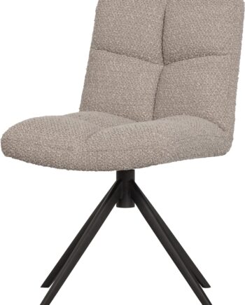 Spisebordsstol Woood Exclusive Vinny Med Drejefod   Bouclé Sandfarvet Polyester