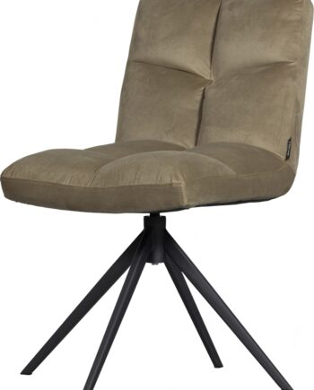 Spisebordsstol Woood Exclusive Vinny Mørkegrøn Mat Fløjl Med Drejefod H80ã B45ã D48 Cm