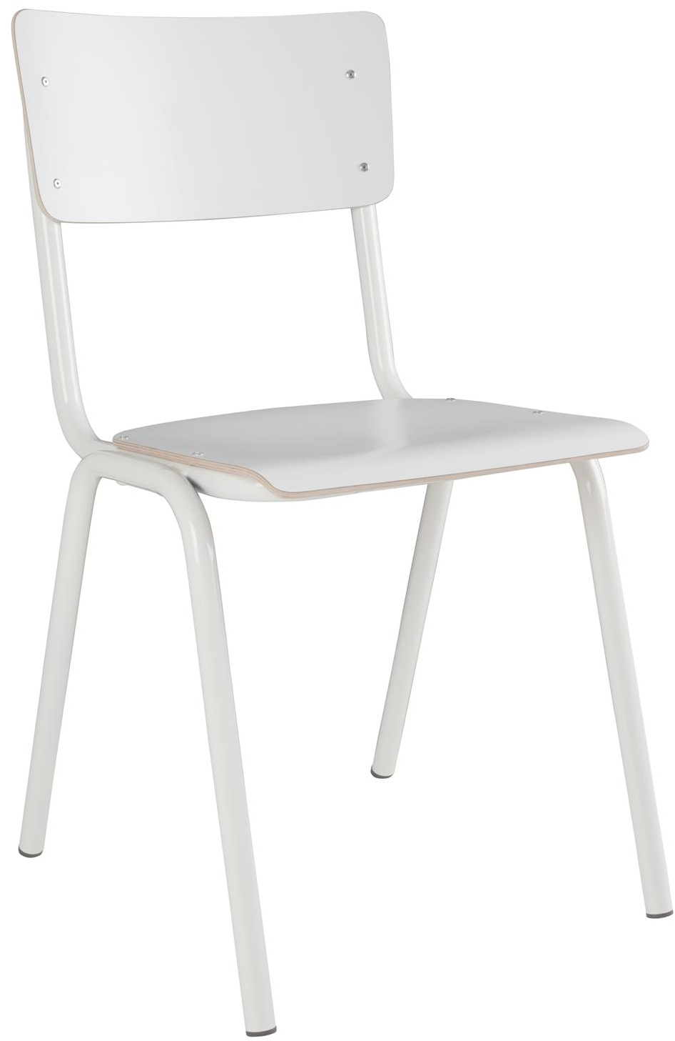 Spisebordsstol Zuiver Back To School Offwhite Højtrykslaminat Stålramme Stabelbar H82 5ã B43ã L49 Cm