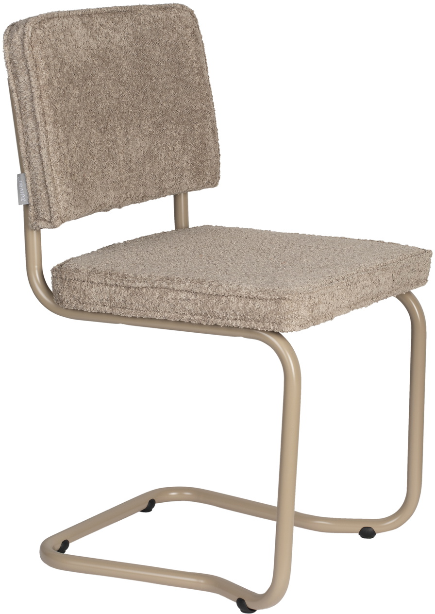 Spisebordsstol Zuiver Ridge Polstret Stof Stengrå Crã Me Aluminiumstel H85 B48 L50 Cm
