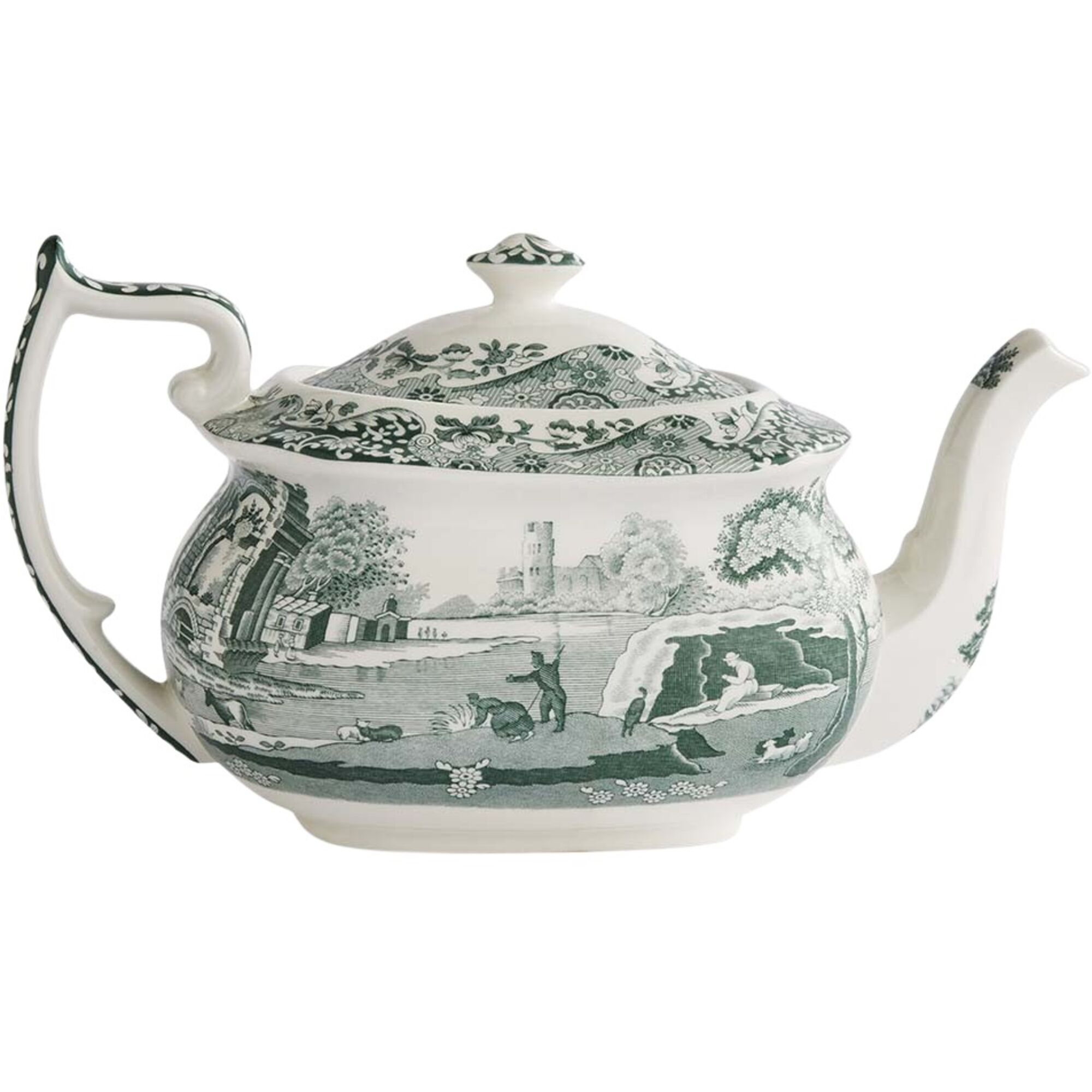 Spode Heritage Green Italian Tekande Grøn Hvid