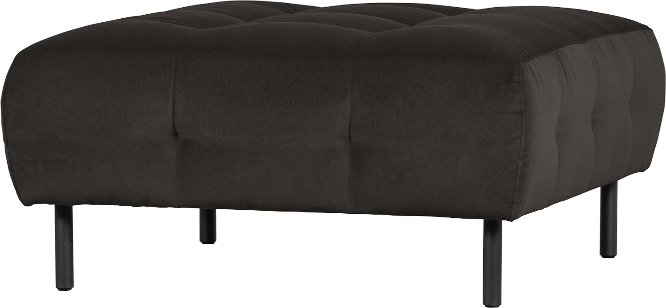 Stuepuf Woood Exclusive Lloyd   Grå Fløjl   ø90   H45 Cm   Puf   Polyester Bomuld