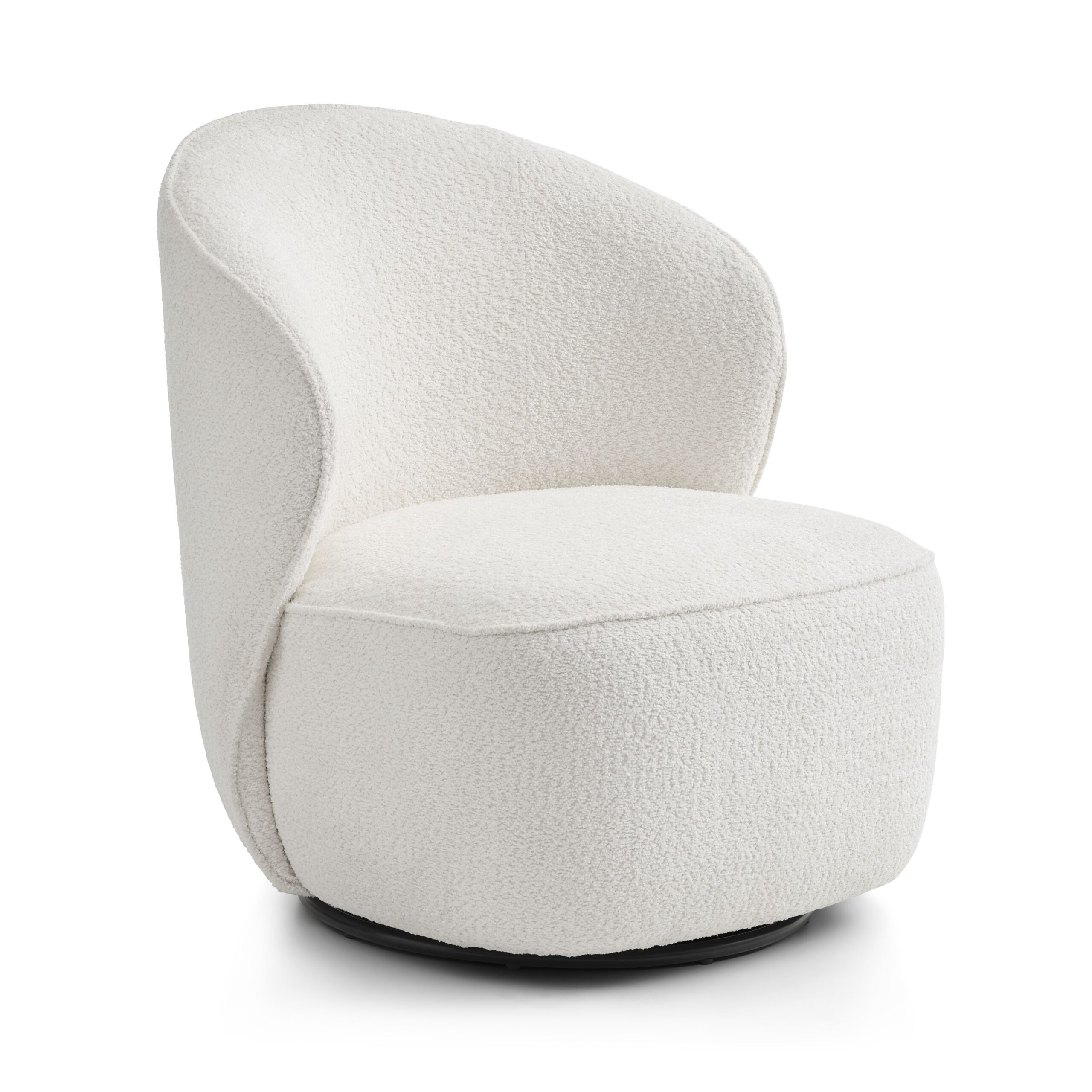 Theo Loungestol Drejefod Elfenben Polyester Stof Og Metal