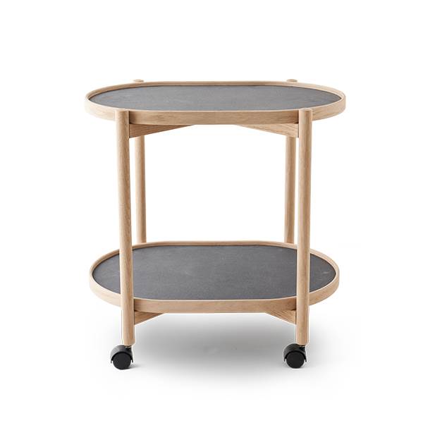 Thomsen Furniture James Ovalt Bakkebord Eg Stenlook Mørk Grå Granit Grå Sten : Erling Christensen Møbler