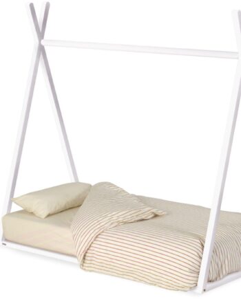 Tipi-seng  Børneseng Kave Home Maralis   Hvid Massivt Bøgetræ Moderne Nordisk Design 144x78x151 Cm