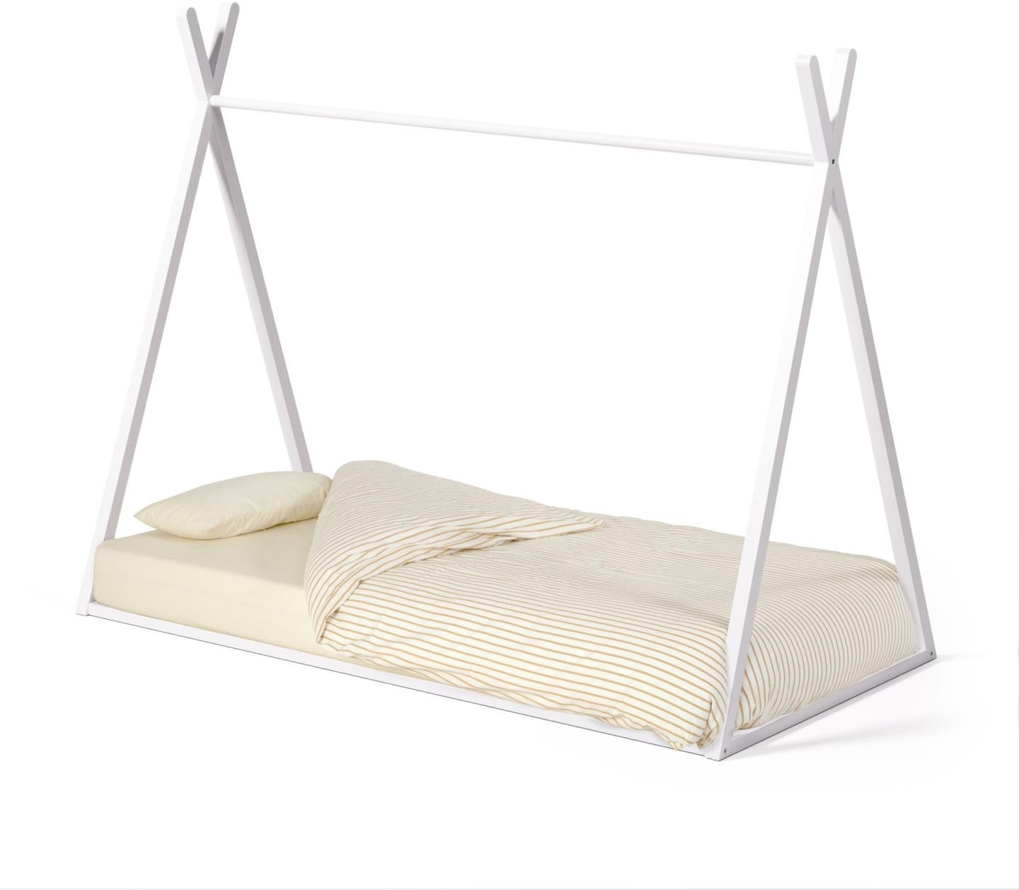 Tipi-seng Kave Home Maralis Til Børn Hvid Massivt Bøgetræ H154x197x98 Cm