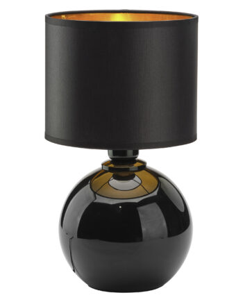 Tk Palla Bordlampe  Lille Guld  Sort Stof Og Sort Glas