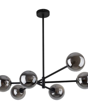 Tk Sarius Loftlampe  Høj       Skærme Grafitgrå Glas Og Sort Metal