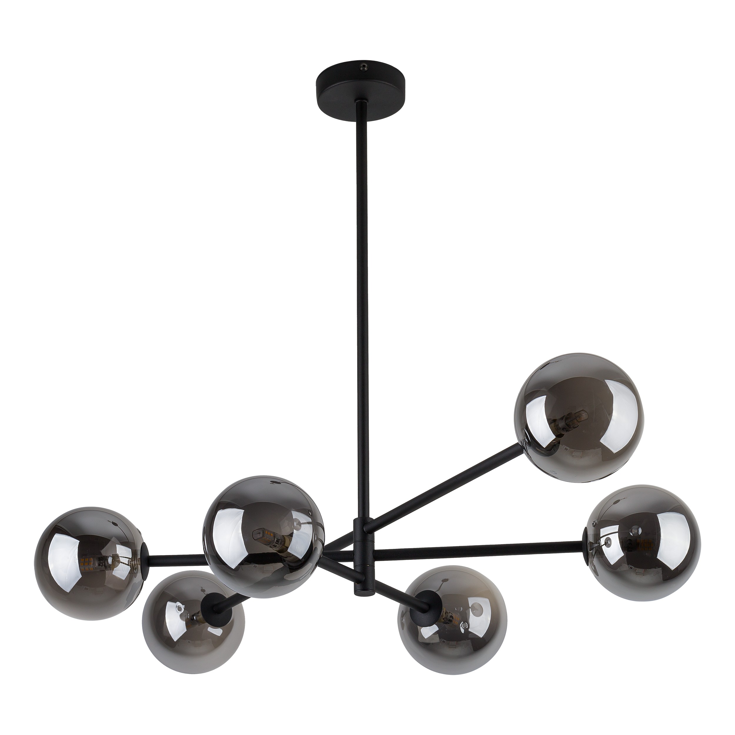 Tk Sarius Loftlampe Høj Skærme Grafitgrå Glas Og Sort Metal