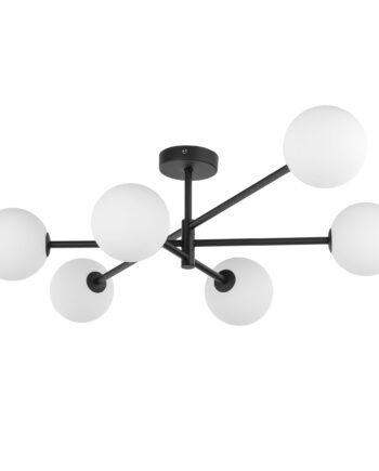 Tk Sarius Loftlampe       Skærme Hvid Glas Og Sort Metal