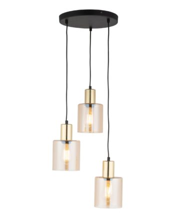 Tk Sierra Loftlampe       Skærme Rav Glas Og Guld Metal