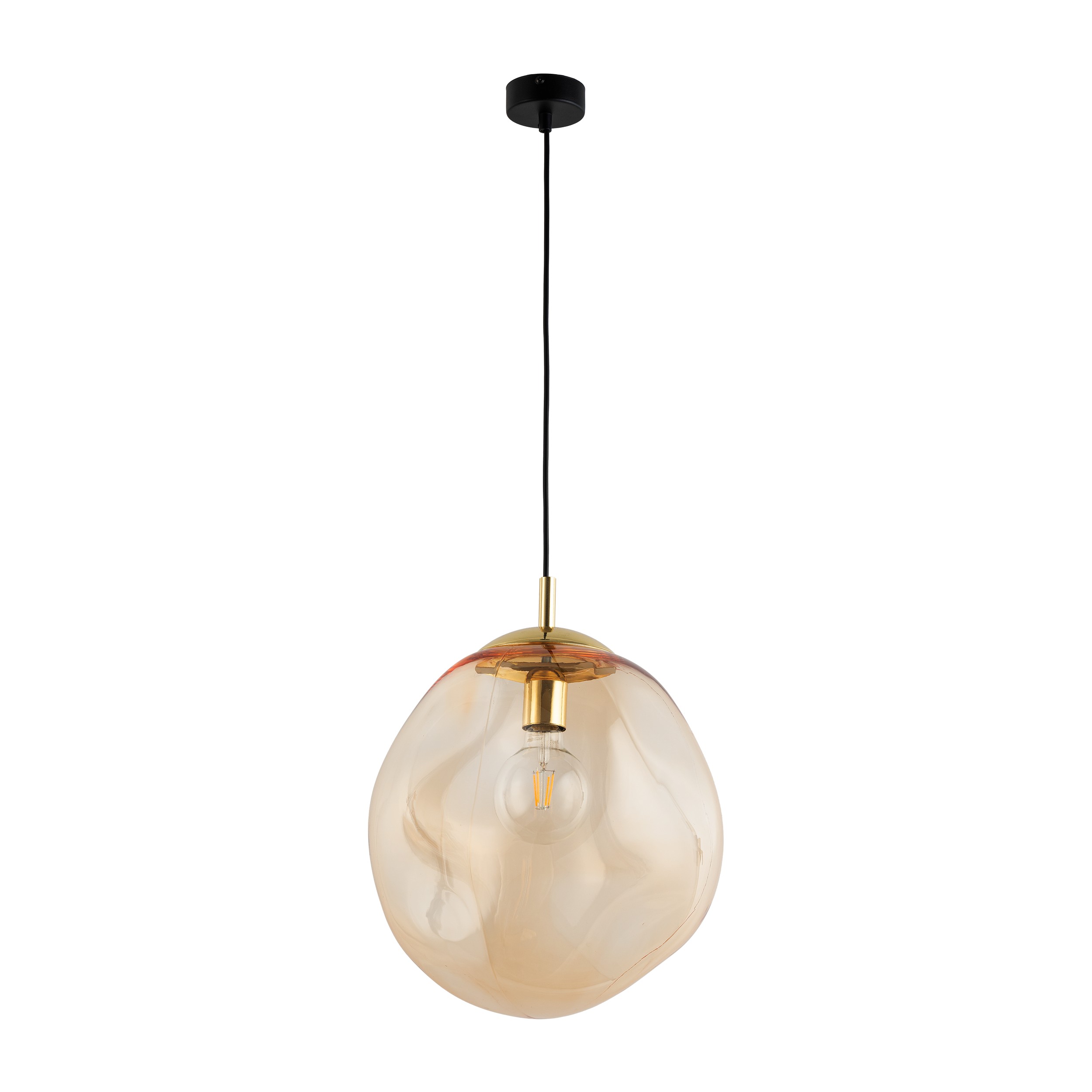 Tk Sol Loftlampe Rav Glas Og Guld Metal