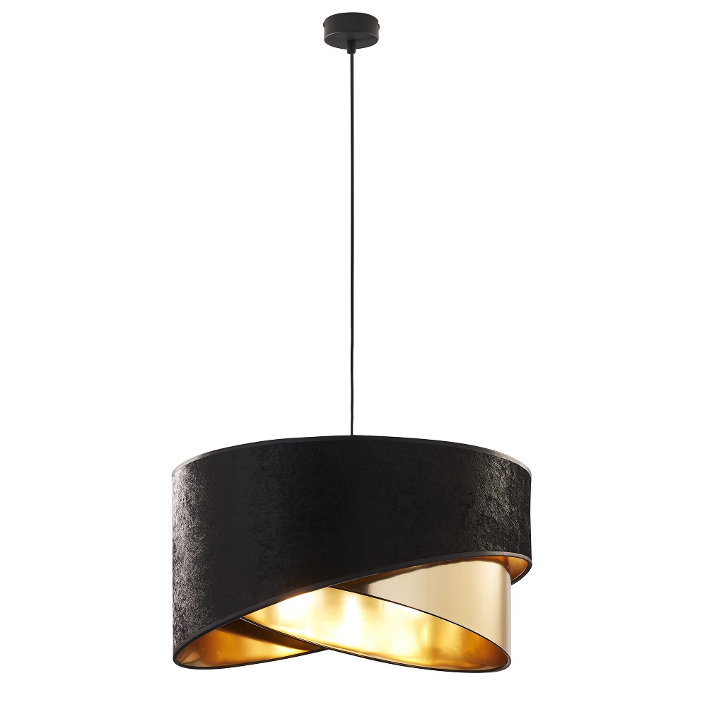 Tk Tercino Loftlampe 500 Sort Stof Og Guld Metal