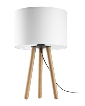 Tk Tokyo Bordlampe Hvid Stof Og Antik Fyrretræ