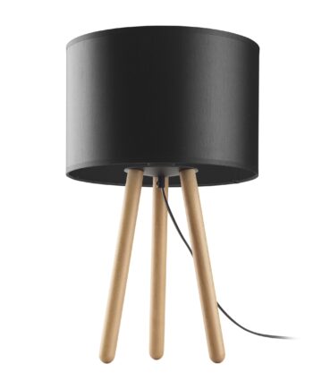 Tk Tokyo Bordlampe Sort Stof Og Antik Fyrretræ