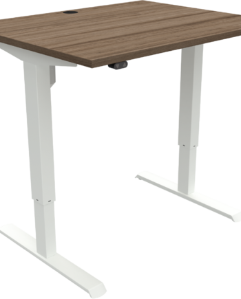 To-bens Firkantet Hæve- Sænkebord Zennord Adaptdesk 100ã 80 Cm Mørk Valnød Hvid
