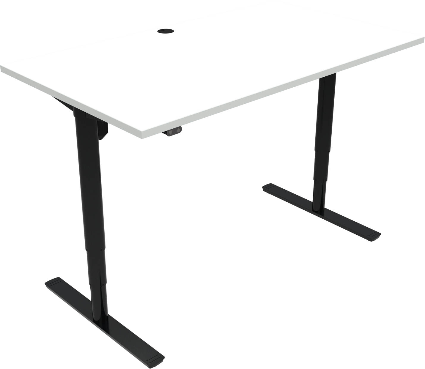 To-bens Firkantet Hæve- Sænkebord Zennord Comfortzone Ergonomisk Skrivebord Hvid Sort 140x80 Cm