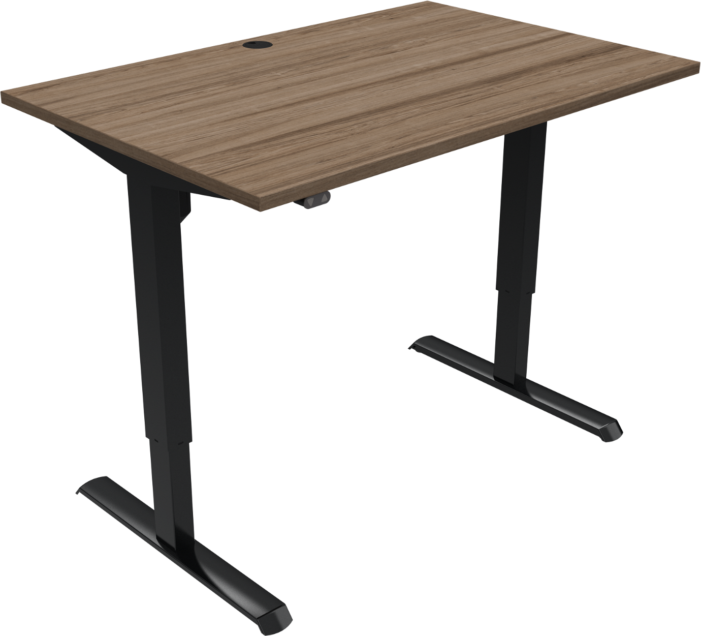 To-bens Hæve- Sænkebord Firkantet Zennord Adaptdesk Valnød Mørk Natur Med Sort Stel 120ã 80 Cm Højde 68 118 Cm En527 Tã Testet