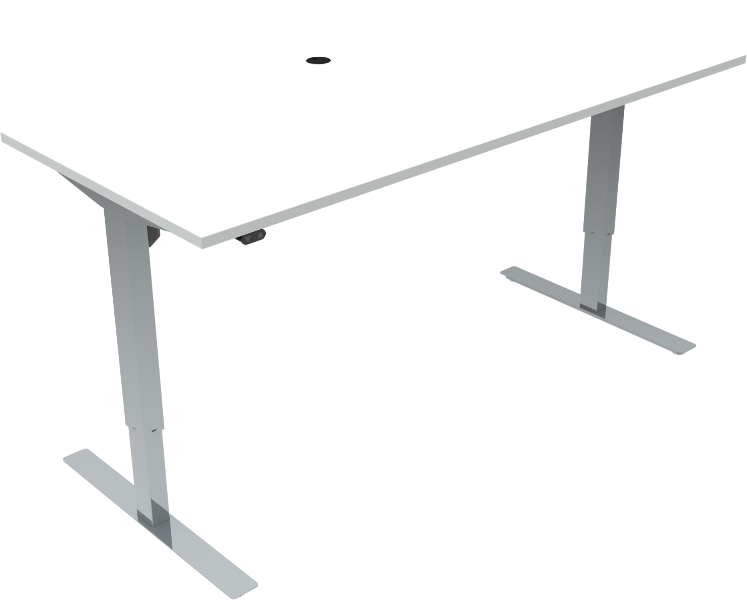 To-bens Hæve- Sænkebord Firkantet Zennord Updown Sit-stand Bord Hvid Krom 180ã 80 Cm