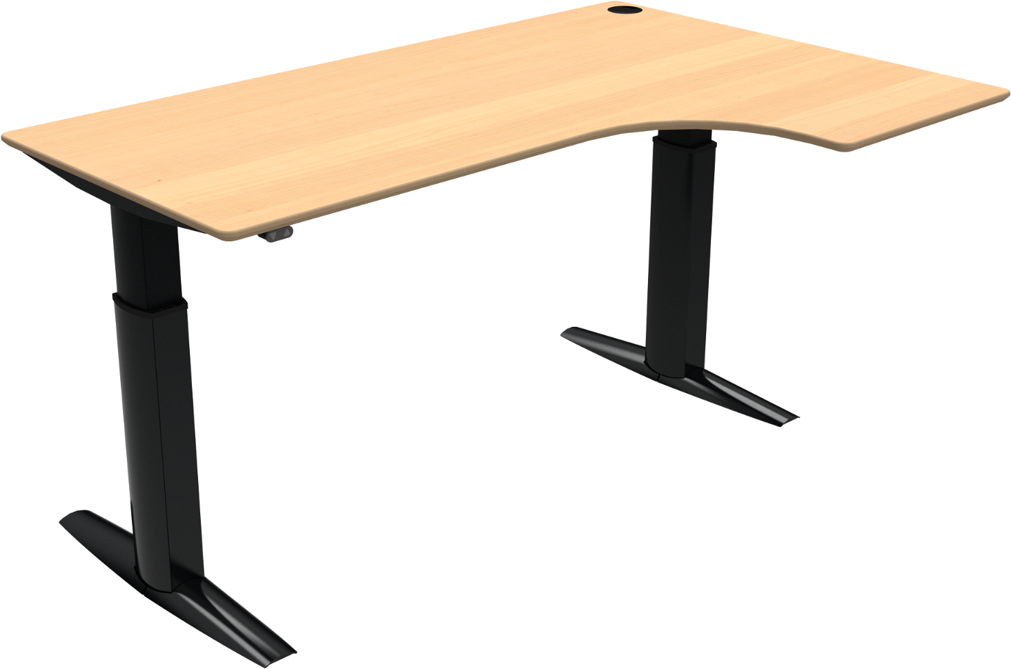 To-bens Hæve- Sænkebord -form Zennord Elevateline 180ã 120 Cm Natur Sort