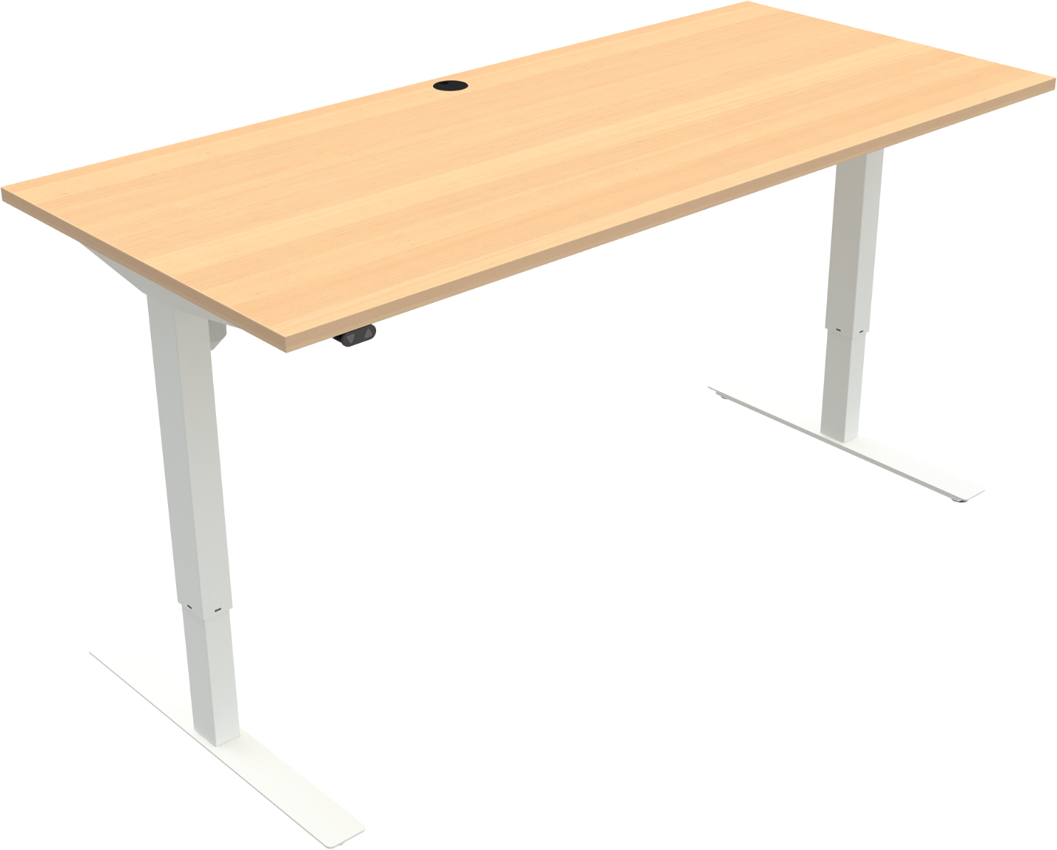To-bens Hæve- Sænkebord Løfte- Sænkebord Zennord Updown Firkantet 180x80 Cm Natur Hvid