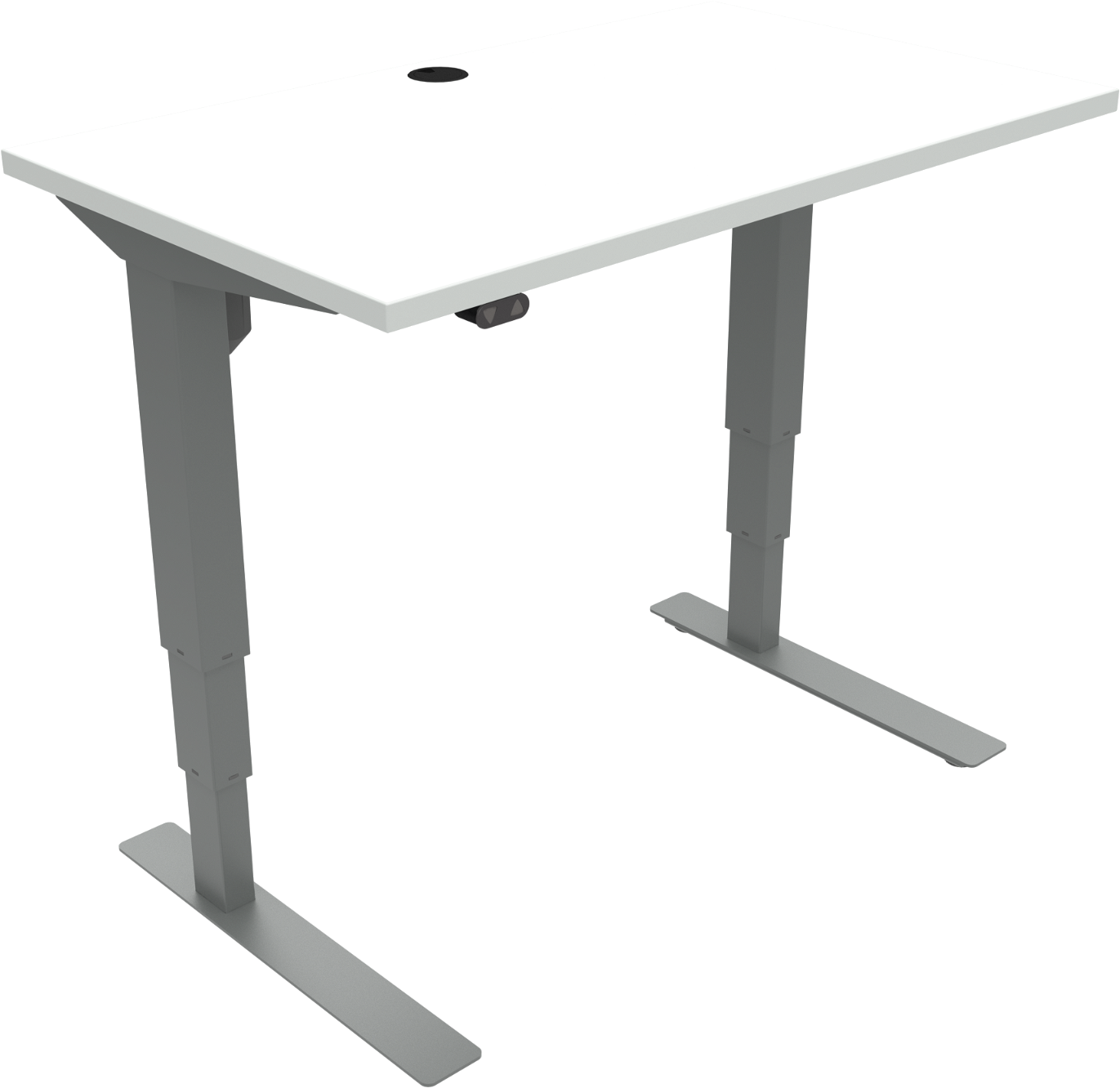 To-bens Hæve- Sænkebord Sidde- Ståbord Zennord Versastand H57-122   100x60 Cm Mfc Hvid Sølv
