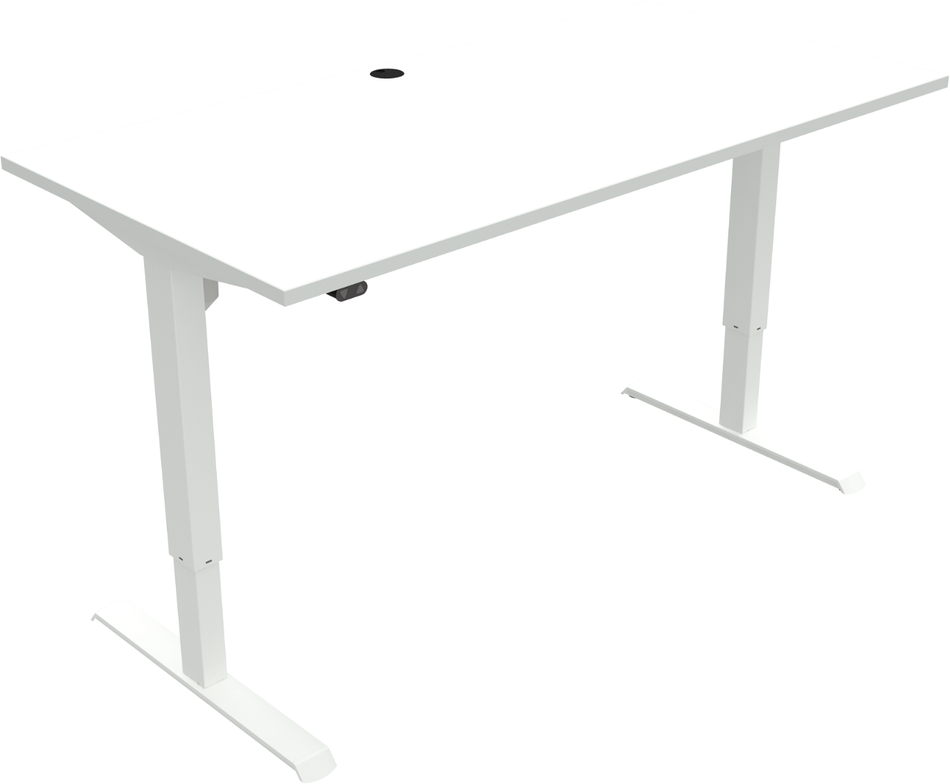 To-bens Hæve- Sænkebord Skrivebord Zennord Adaptdesk Firkantet Hvid 160x80 Cm