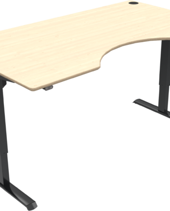 To-bens Hæve- Sænkebord Zennord Adaptdesk Ergonomisk Højdejusterbart Skrivebord 180x100 Cm Natur Sort Ahorn