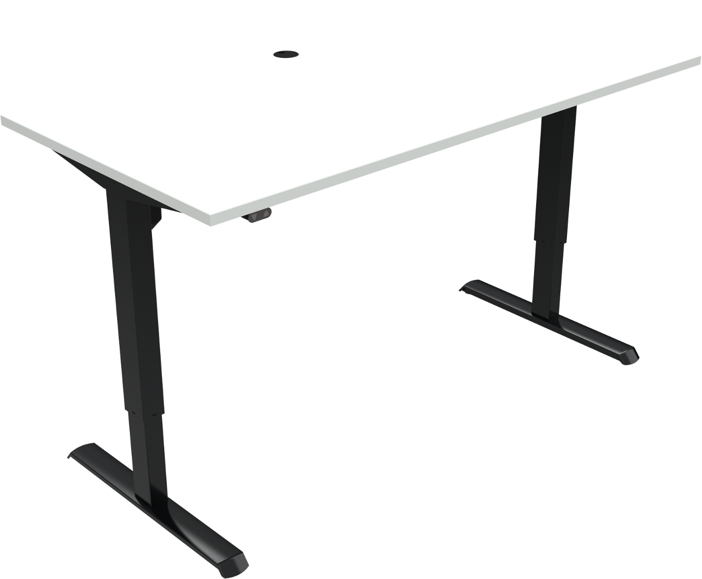 To-bens Hæve- Sænkebord Zennord Adaptdesk Firkantet Højdejusterbart Skrivebord H118 B80 L160 Cm Hvid Sort Mfc