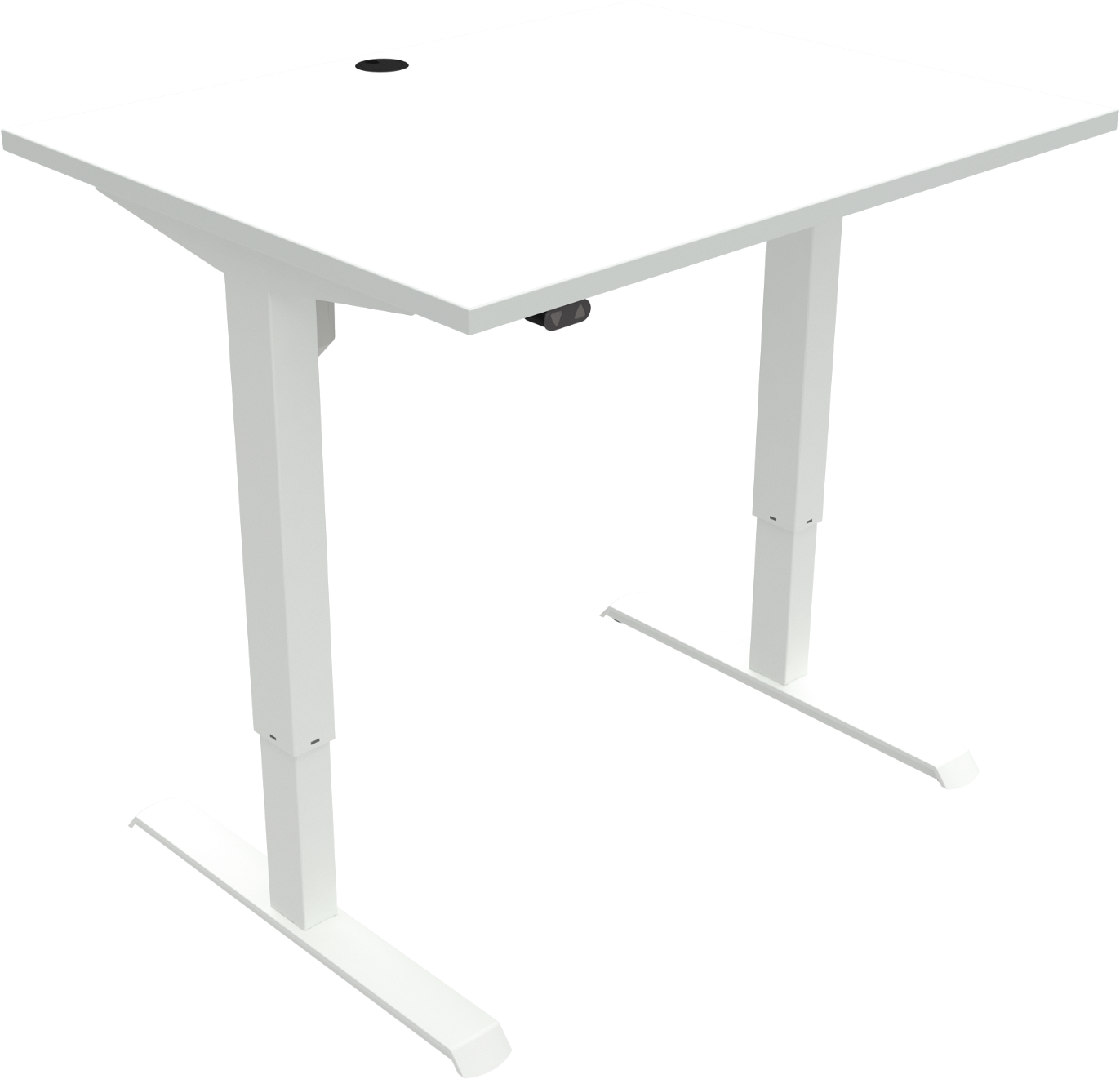 To-bens Hæve- Sænkebord Zennord Adaptdesk Hvid Melamin Skrivebord Med Kabelføring