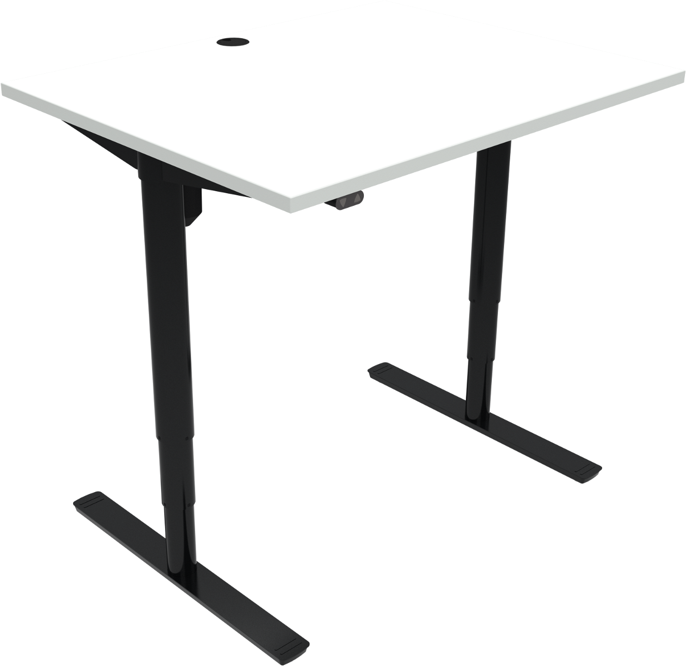 To-bens Hæve- Sænkebord Zennord Comfortzone 501-49 Firkantet 100x80 Cm Højde Justérbar 65-125 Cm Hvid Sort