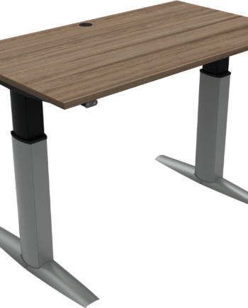 To-bens Hæve- Sænkebord Zennord Elevateline Højdejusterbart Skrivebord 140x80 Cm Valnød Sølv 501-23