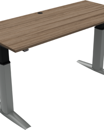 To-bens Hæve- Sænkebord Zennord Elevateline Skrivebord Valnødfinish Med Sølvben 180x80 Cm Højdejusterbar 68-120 Cm