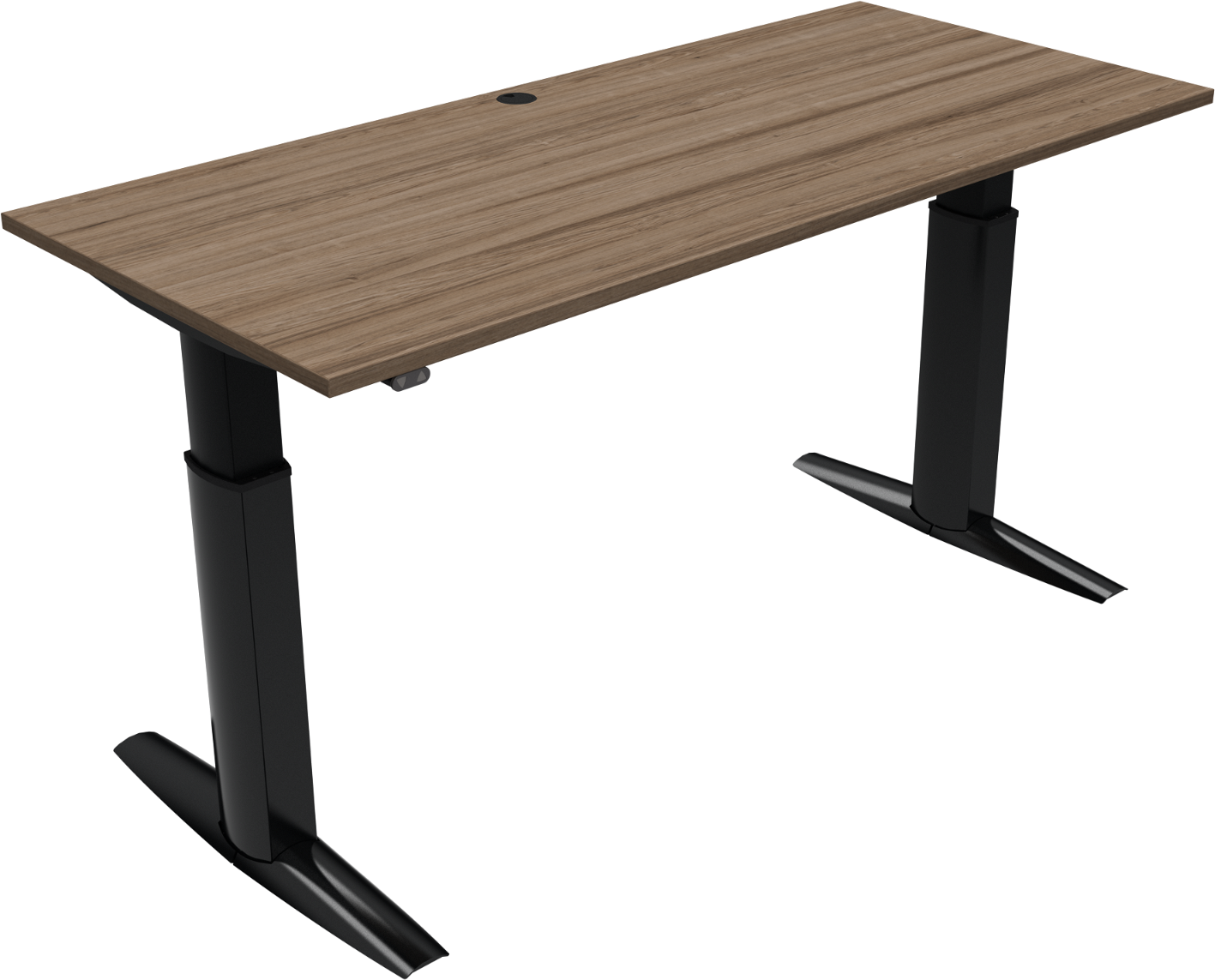 To-bens Hæve- Sænkebord Zennord Elevateline 180x80 Cm H68-120 Cm Mørk Valnød Sort