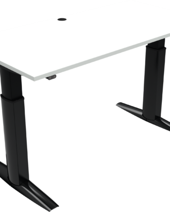 To-bens Hæve- Sænkebord Zennord Elevateline 160x80 Cm H68-120 Hvid Sort Med Kabelbakke
