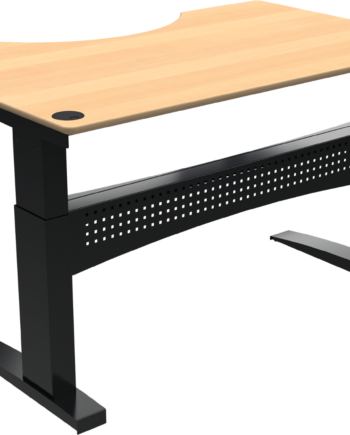 To-bens Hæve- Sænkebord Zennord Flexdesk Centerudskæring Bøg Natur Sort 160x100 Cm