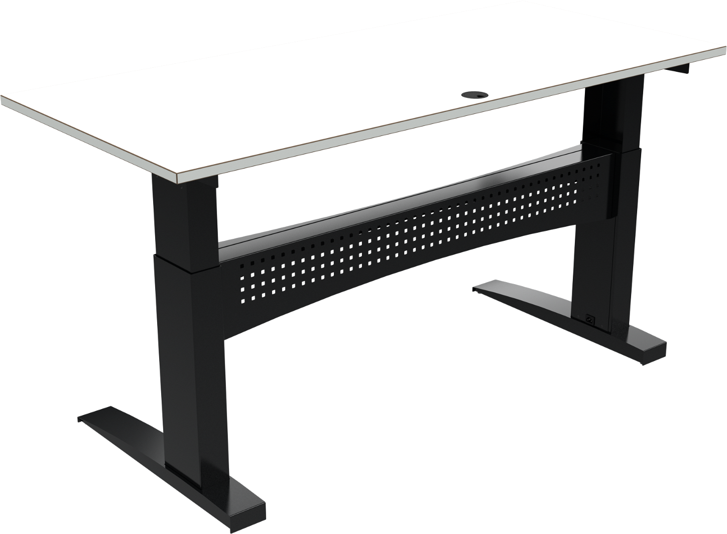To-bens Hæve- Sænkebord Zennord Flexdesk Firkantet 180ã 80 Cm Hvid Sort